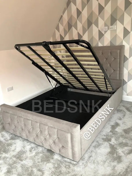 Hilton slatted ottoman storage bed